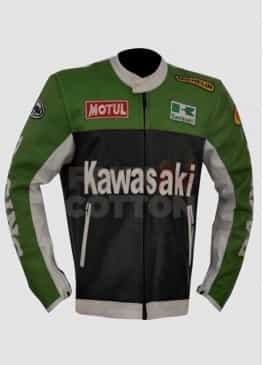 Kawasaki Lime Green & Black Leather Jacket